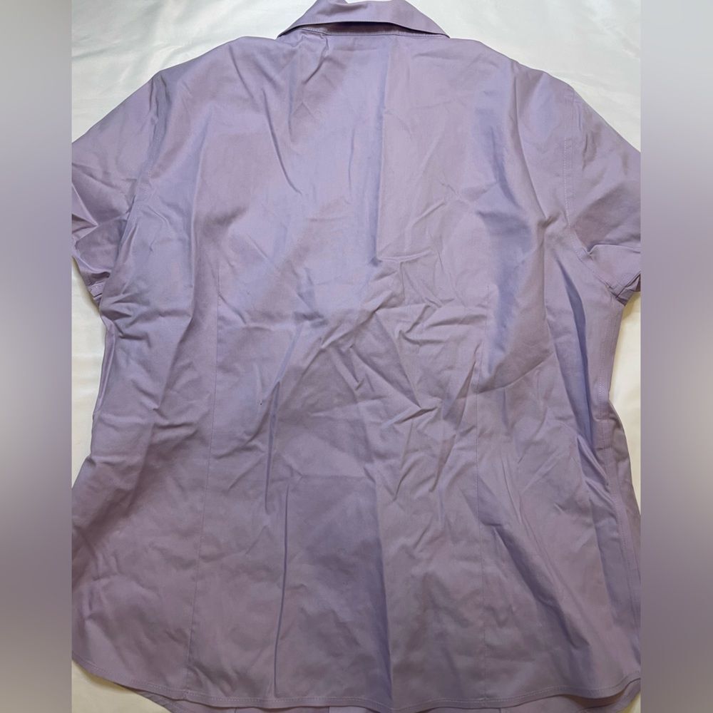 Jones New York collection platinum non-iron size 12 purple button up blouse - Picture 4 of 6